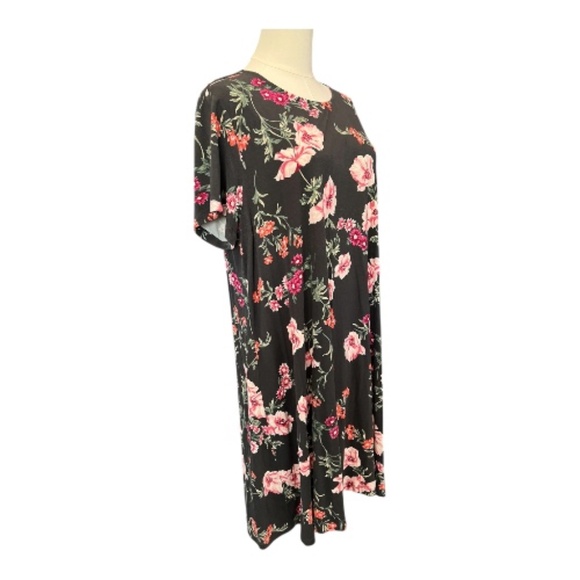 👗 EUC OLD NAVY Women’s Black Floral Knit Swing Dress Panther Swirl | Size XL - Picture 3 of 7